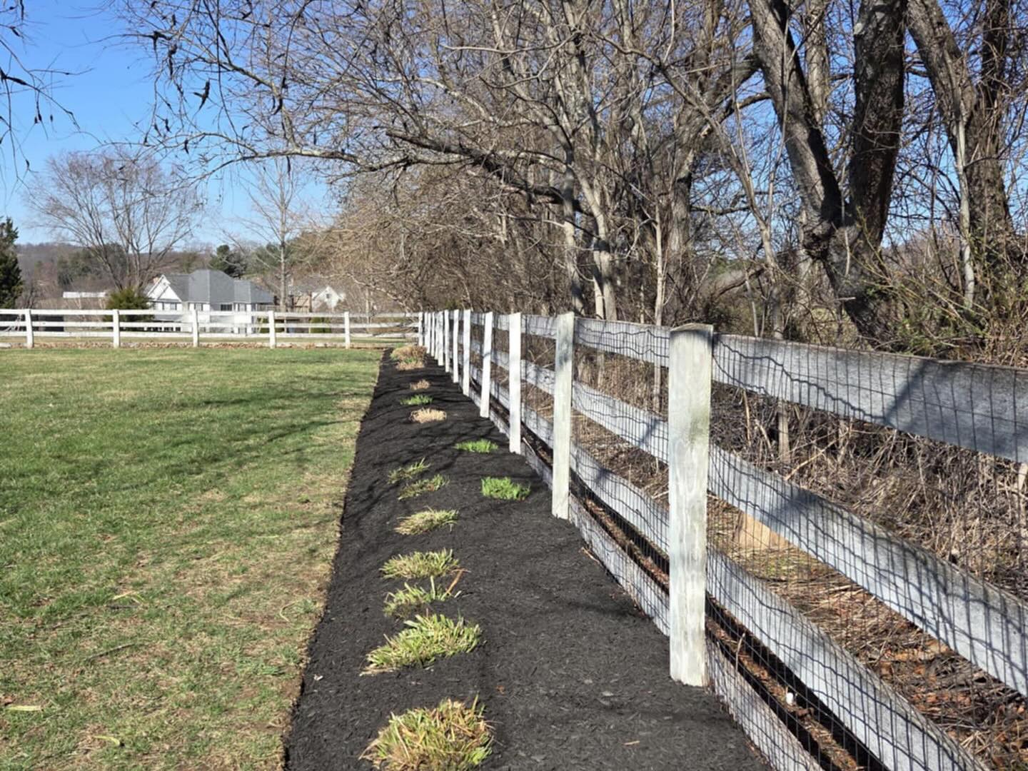 Planting lawns, creating gardens and hardscaping.