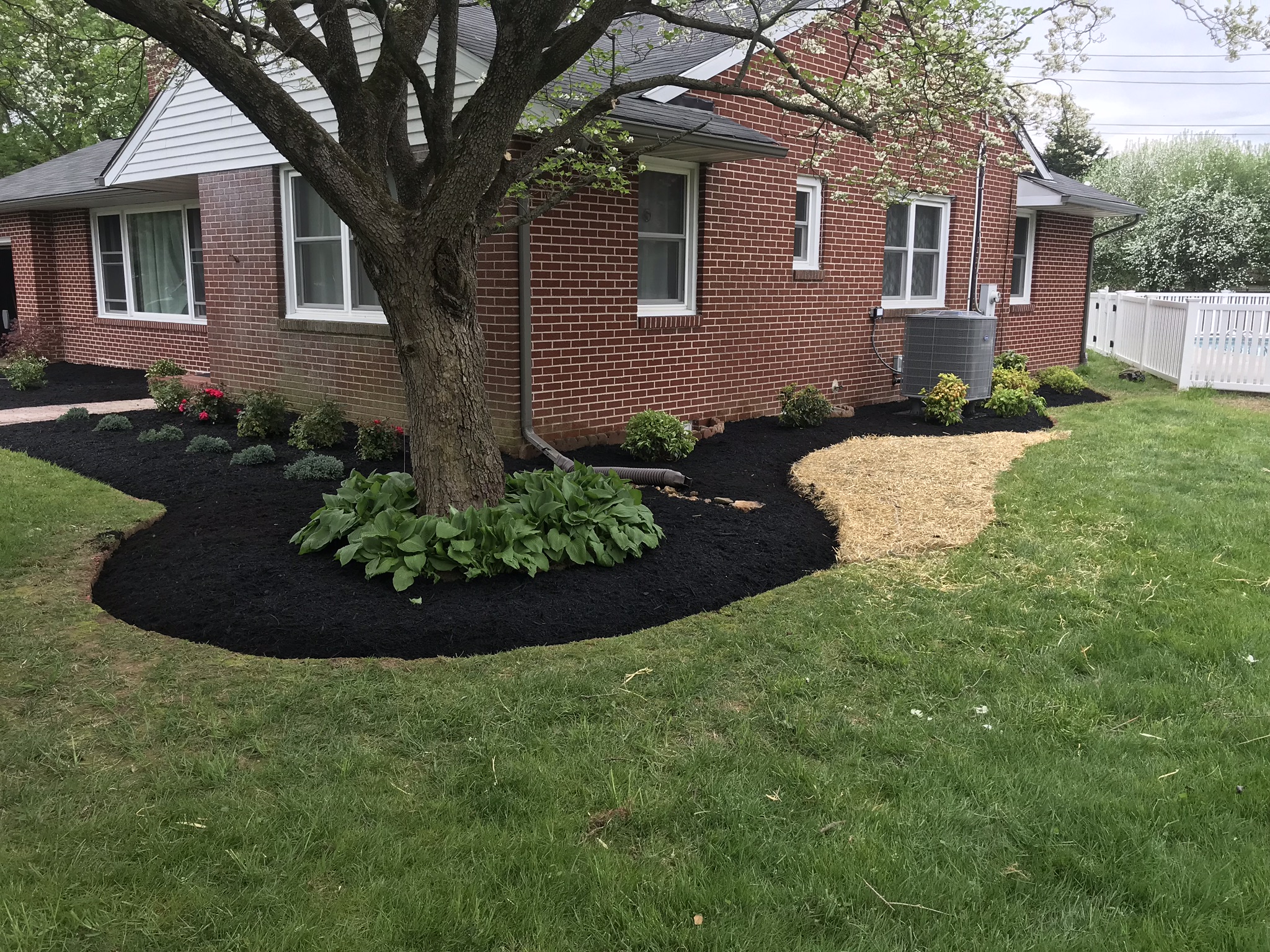 Planting lawns, creating gardens and hardscaping.