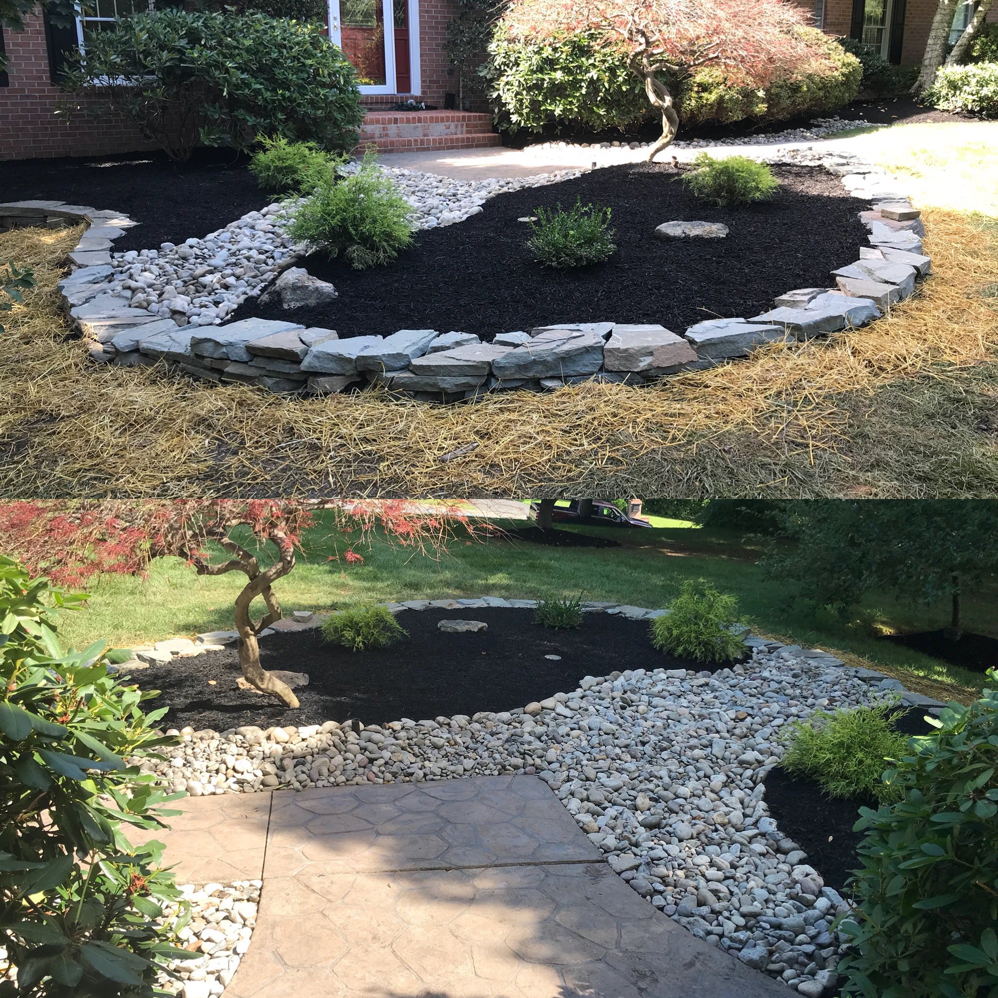 Planting lawns, creating gardens and hardscaping.